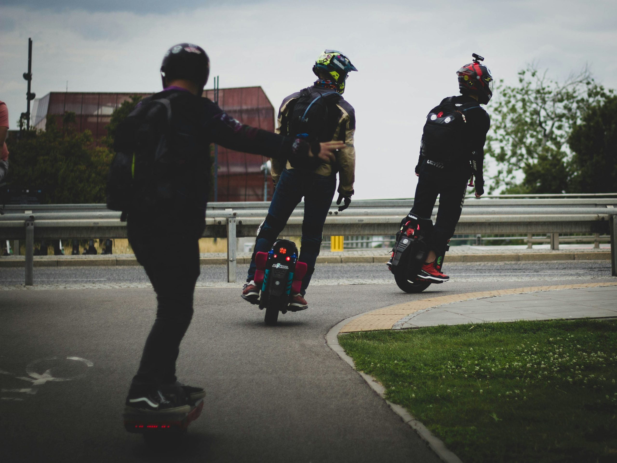 Rider balancing on an electric unicycle, demonstrating its ease of use and versatility